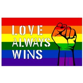 Drapeau Rainbow Love Always Wins 90 x 150cm