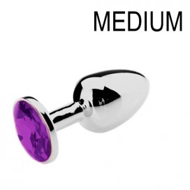 Plug Bijou Strass Violet - Medium 7 x 3.4 cm