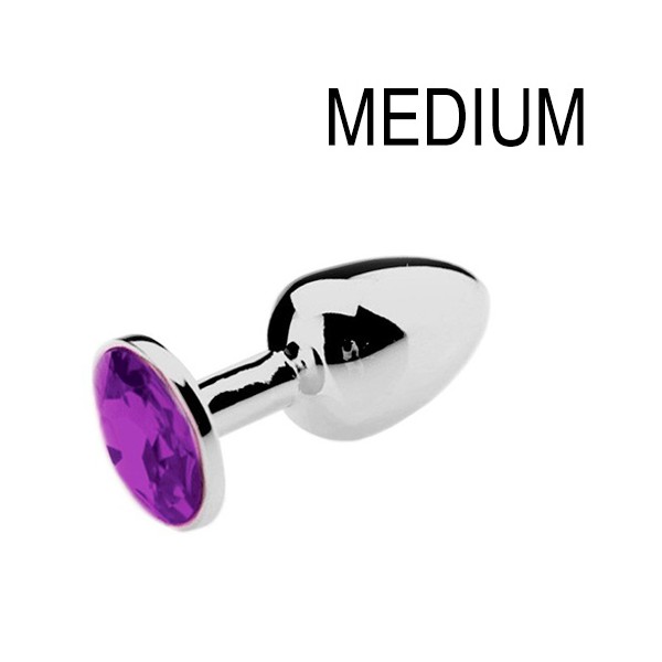 Tapón joya púrpura Strass - MEDIUM 7 x 3.4cm
