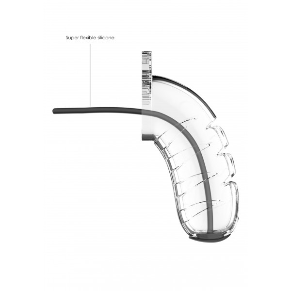 Cage de chasteté Mancage avec Tige urètre 11.5 x 4.5cm Transparente - Tige 20cm - Diamètre 3mm