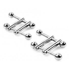 Square End Ball Nipple Clips x2