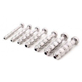 Kiotos Set of 7 Holow drilled urethra plugs 4.2cm | 5 to 11mm