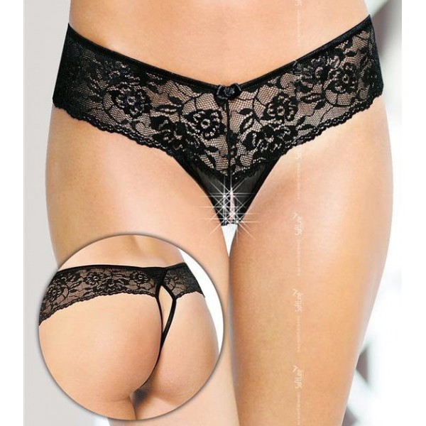 Elizaveta Open Thong - Black