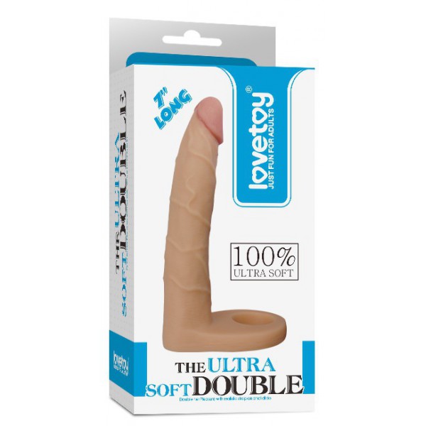 Consolador doble Cockring - 15,5 x 2,9 cm Carne