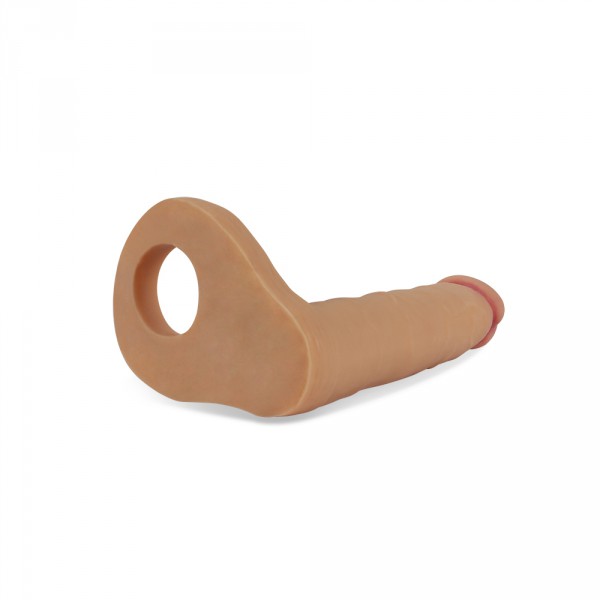 Anel duplo de pénis Dildo - 14 x 2,8 cm Carne