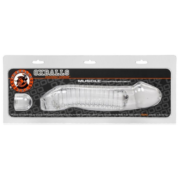 Manicotto per pene Muscle Oxballs 24 x 5 cm trasparente