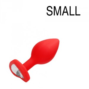 Ouch! Plug Bijou Anal Silicone Vermelho Coração 6 x 2,8 cm