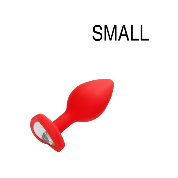 Plug Bijou Anal Silicone Vermelho Coração 6 x 2,8 cm