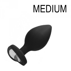 Ouch! Plug Bijou Anal Silicone Heart Black 7 x 3.5 cm