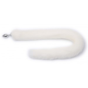 Kiotos Plug with tail Fur 7 x 3.4 cm White