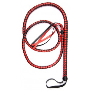 Kiotos Lange Peitsche Whip Duo 190cm Schwarz und Rot