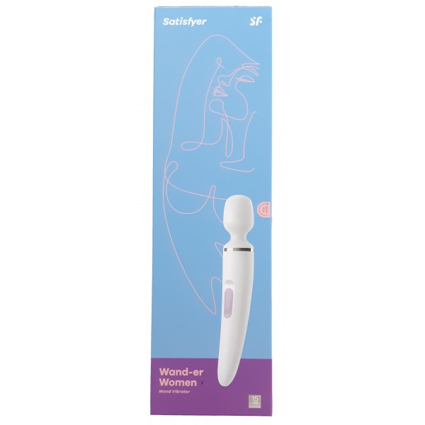 Wand-er Vrouwen Wit Massager - Hoofd 78mm