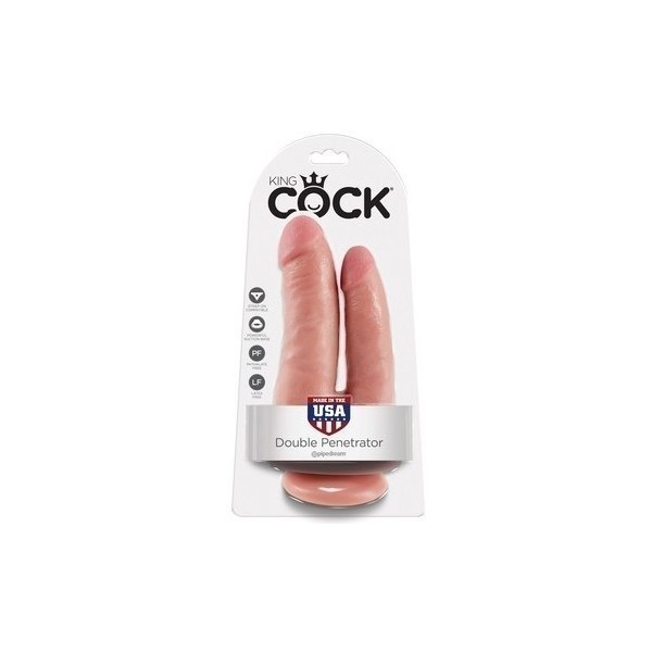 Consolador doble King Cock Penetrador 14 x 4cm