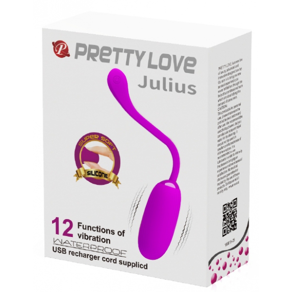 Ovo vibratório Julius Pretty Love 7,8 x 3,3 cm Púrpura