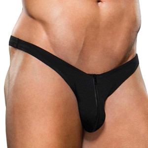 ENVY Black Zipper Thong