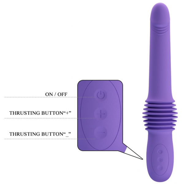 Dildo con push-up Pazuzu 15 x 3,5 cm Viola