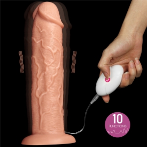 LoveToy Dildo vibratório longo 25 x 6 cm