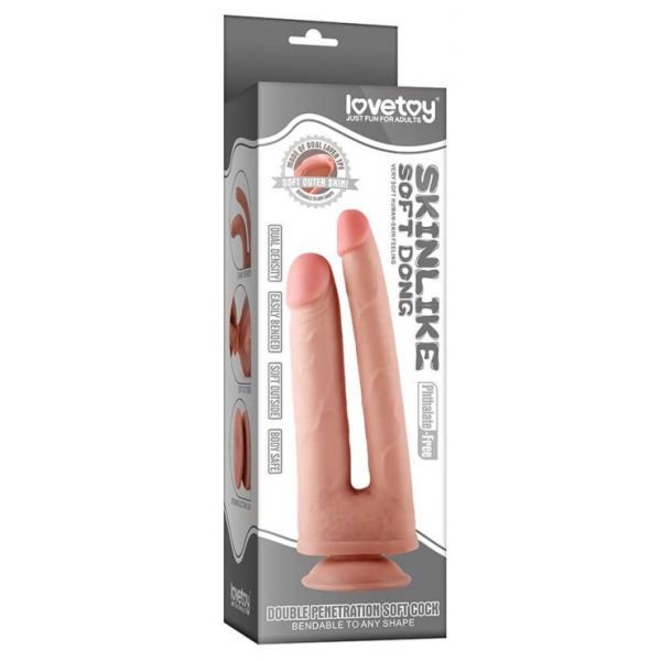 Dubbele Dildo SkinLike 18 x 3,5 cm