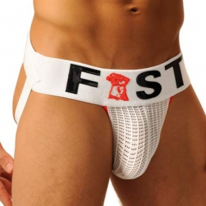 Fist Jockstrap Vuist logo Wit