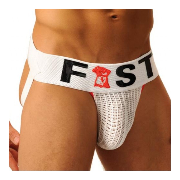 Jockstrap Fist logo Blanc