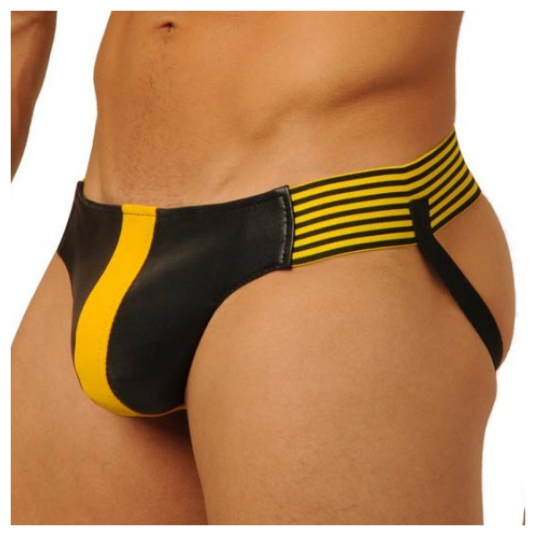 Jockstrap Vuist Leder Geel