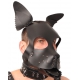 BLACK LEATHER PUPPY MASK + BLACK TONGUE AND EARS SET