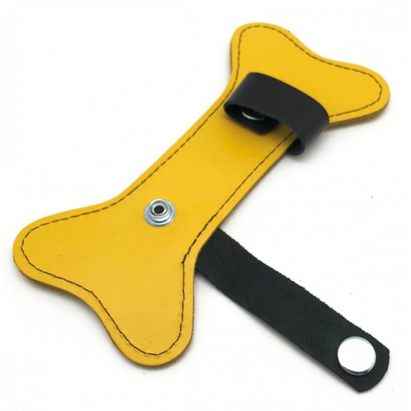 PUPPY BONE IN YELLOW LEATHER