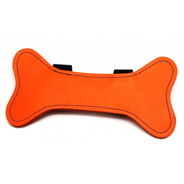 HUESO DE CACHORRO EN PIEL NARANJA