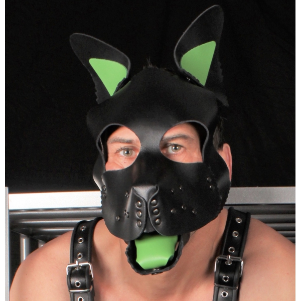 PUPPY SET GREEN LEATHER EARS AND TONGUE