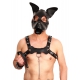 BLACK LEATHER PUPPY MASK + BLACK TONGUE AND EARS SET