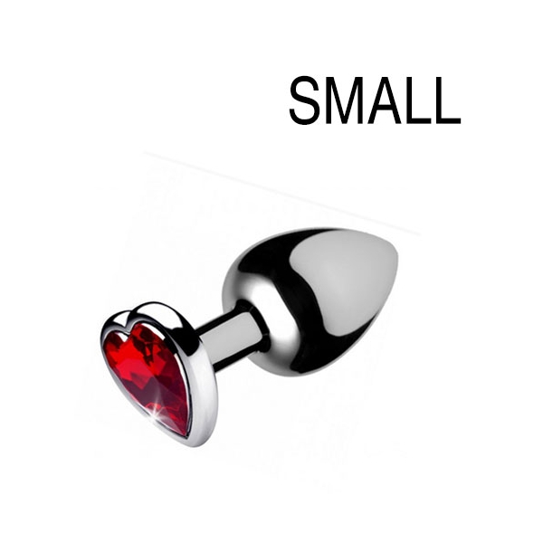 Heart Gem Jewelry Plug Red 6.5 x 2.7 cm