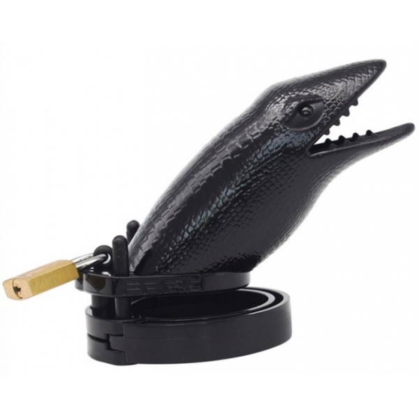 Chastity cage Crocodile 10 x 3.5cm Black