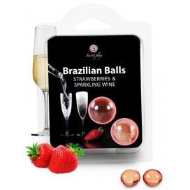 Secret Play Massageballen BRAZILIAN BALLS Mousserende aardbeienwijn