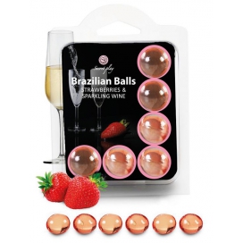 Brazilian Massage Balls Sparkling Strawberry Wine x6