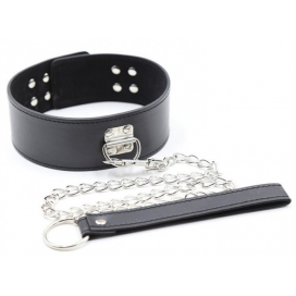 Halsband und Leine Pin Lock Schwarz