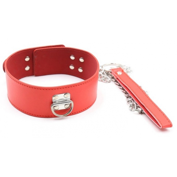 Collier Laisse PIN LOCK Rouge