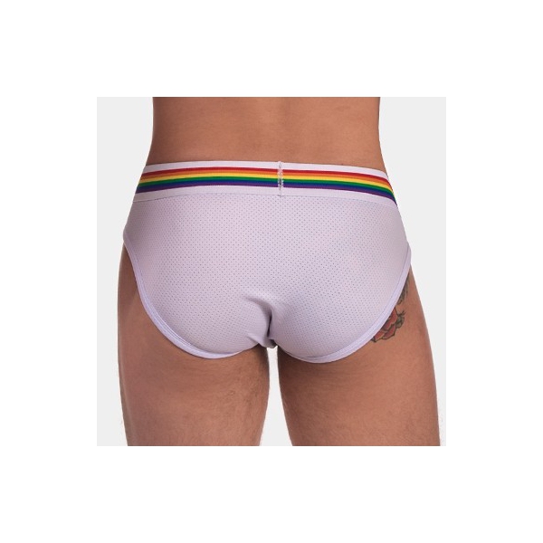 Briefs do Orgulho do Código de Barras Branco