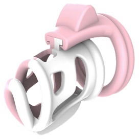 Cock Cuff chastity cage 7.5 x 3 cm Pink-White