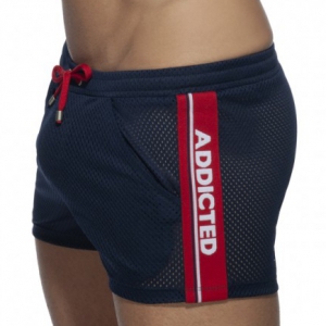 Addicted Navy Blue Waistband Mesh Short