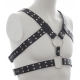 Double Belt Harness Black Simili