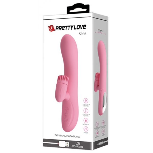 Vibro Rabbit Chris Pretty Love 20 x 3.5 cm Pink