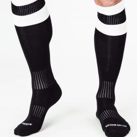 Barcode Football Socks Noir Blanc