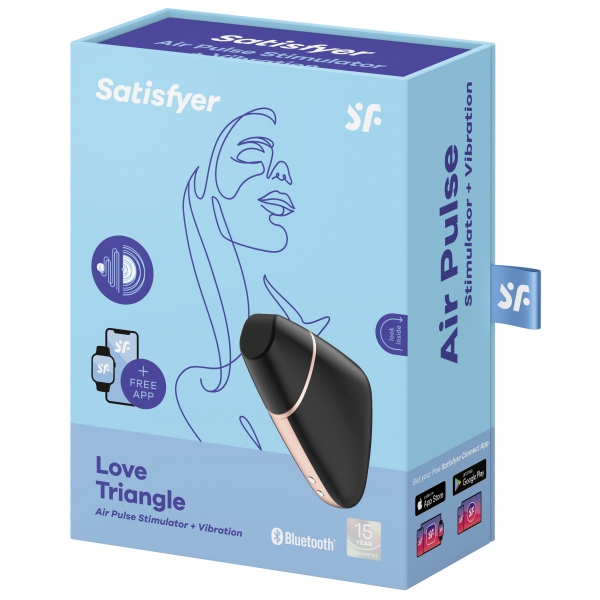 Estimulador de clítoris conectado Love Triangle Satisfyer Negro