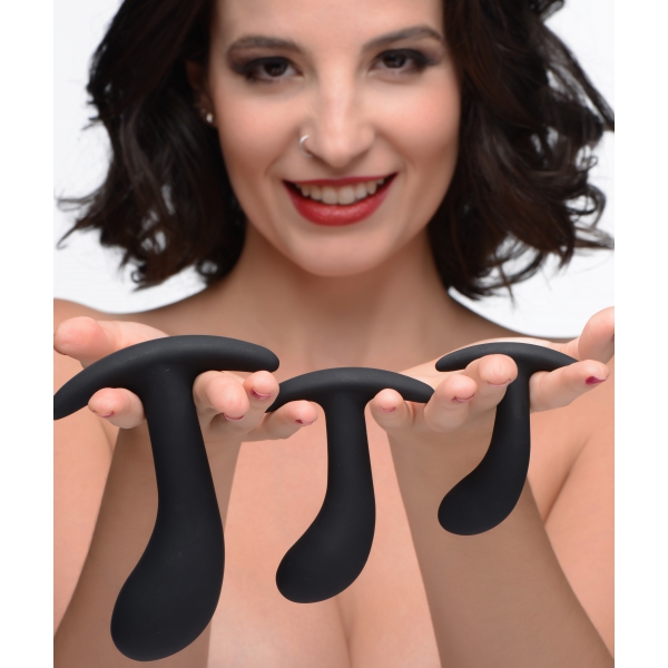 Confezione da 3 plugs Trainer in silicone Dark Delights