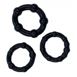 Lot de 3 mini Cockrings flexibles noirs