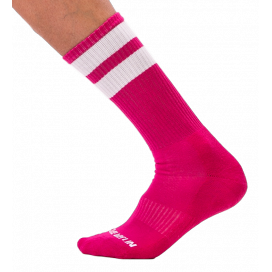 Turnhallen-Socken Rosa-Weiß