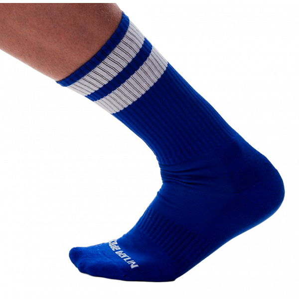 Calcetines de gimnasia azul-blanco