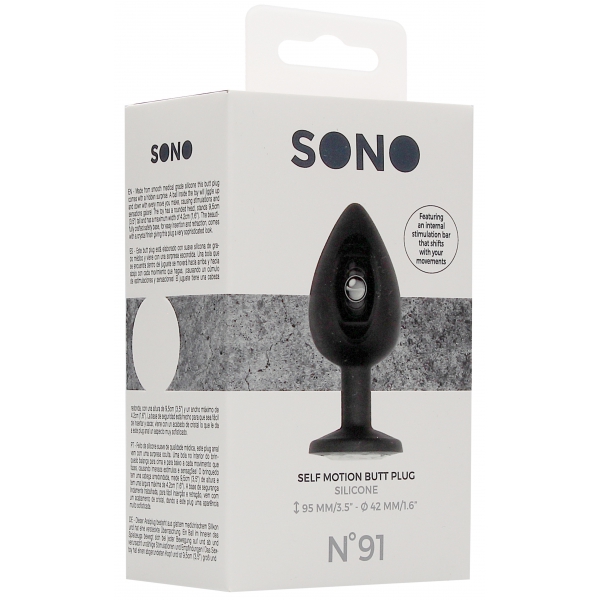 Silikon-Analplug SELF MOTION 8 x 4 cm schwarz