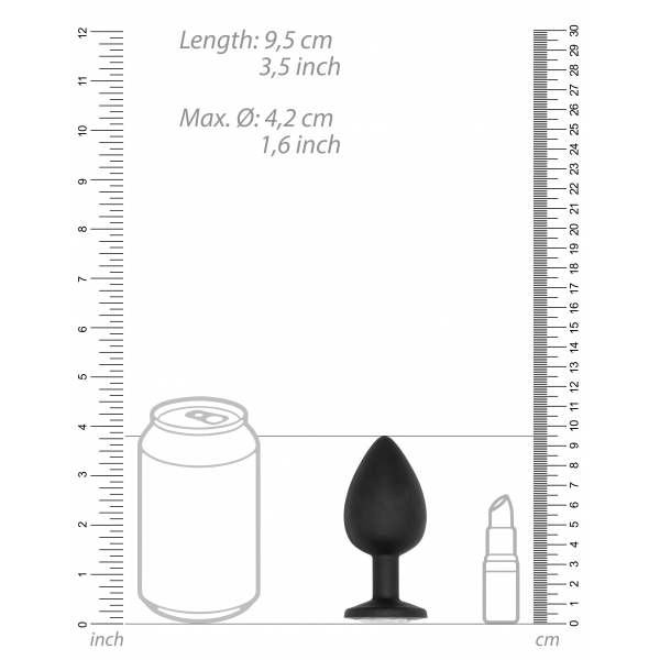Silicone anal plug SELF MOTION 8 x 4 cm black