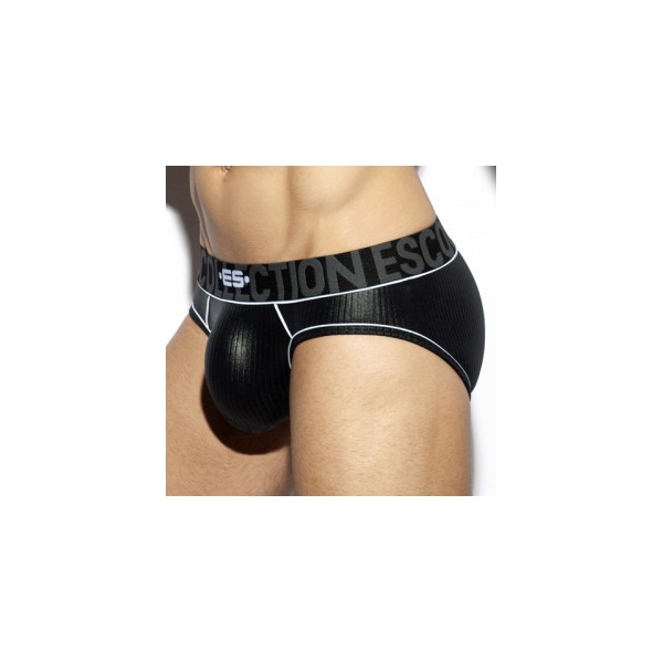 Black Shiny Rib briefs